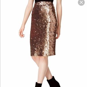 Sequined Aline copper skirt